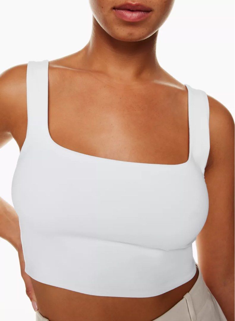 Zanna Ribbed Tank Top - White - MESHKI U.S