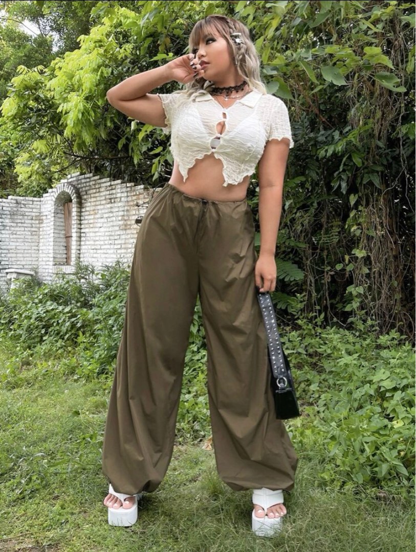 Army Green Parachute Pants on Carousell