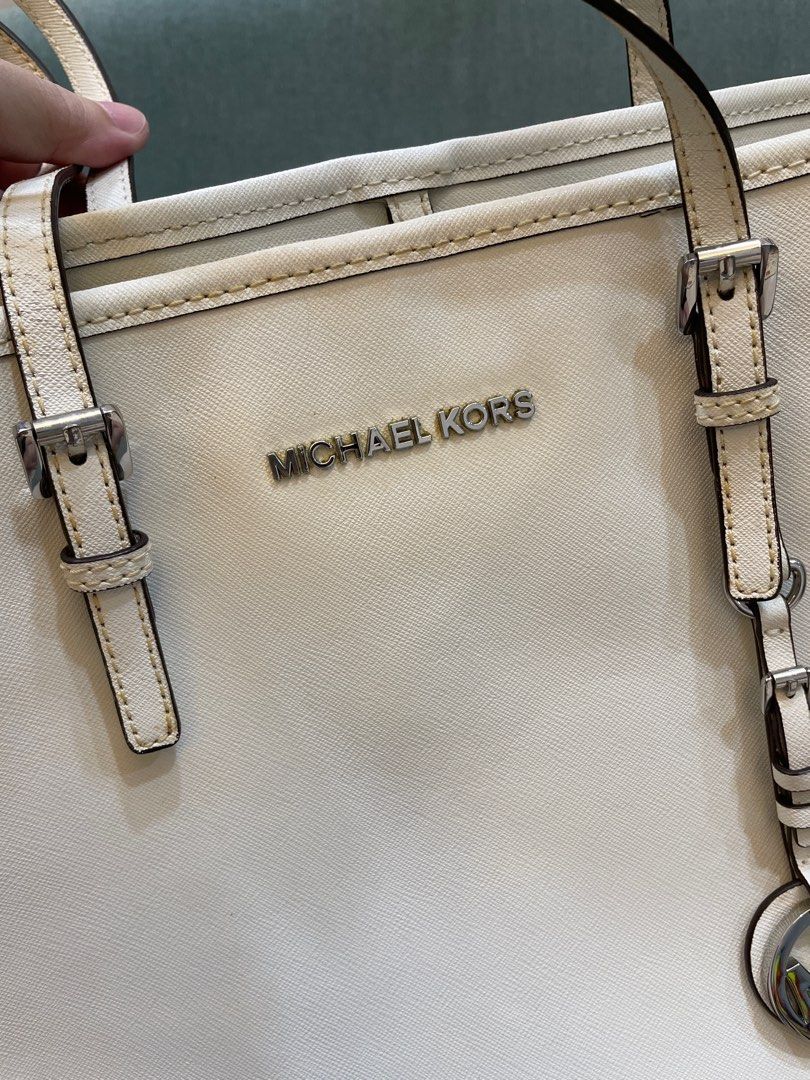 White michael cheap kors tote