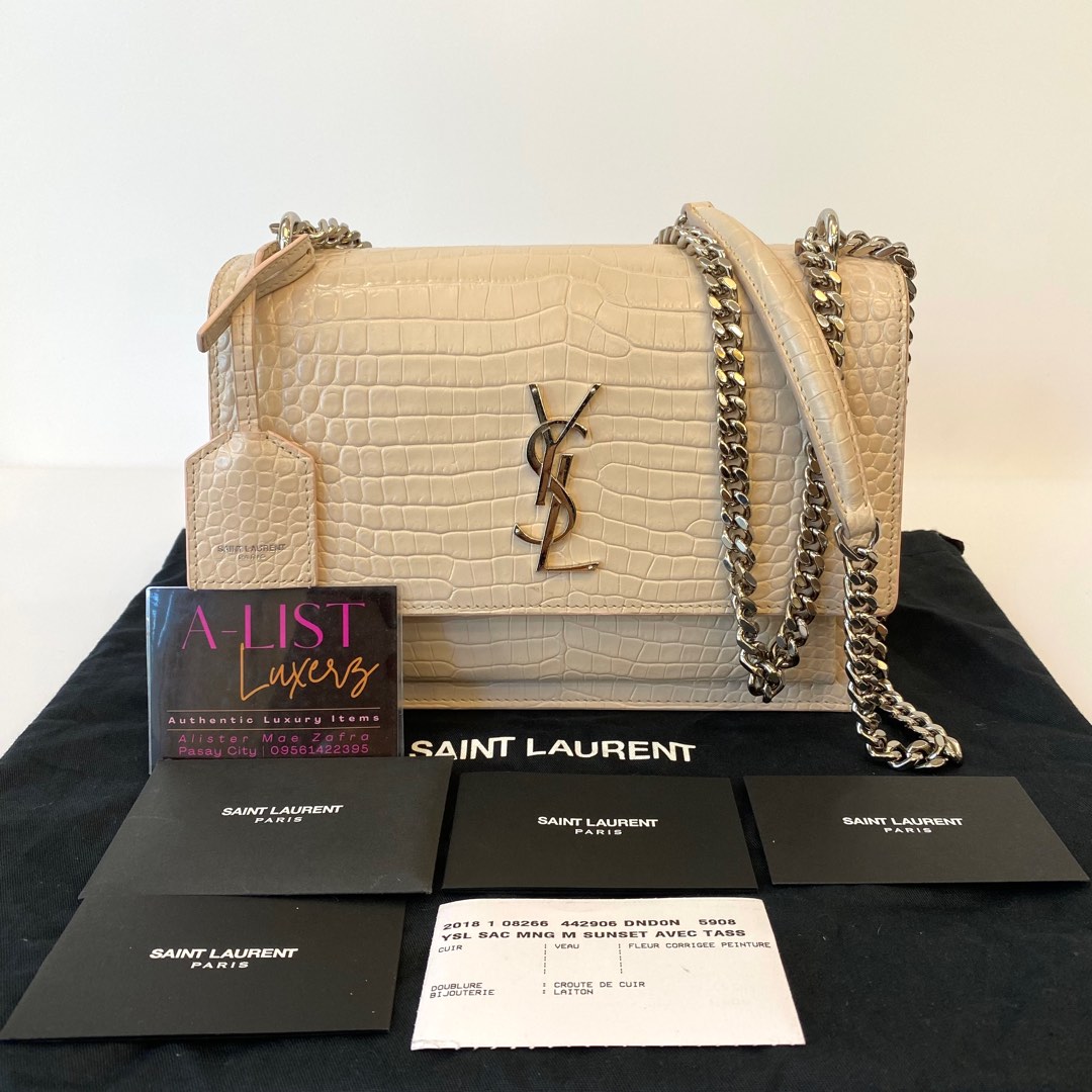 Authentic Yves Saint Laurent YSL Sunset Chain Wallet Smooth Leather,  Luxury, Bags & Wallets on Carousell