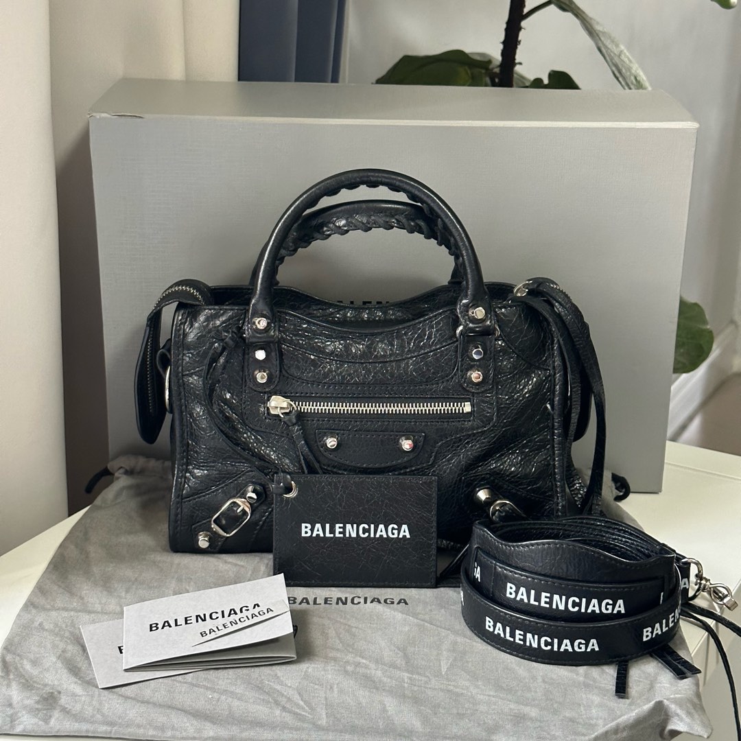 Balenciaga logo hotsell strap mini city