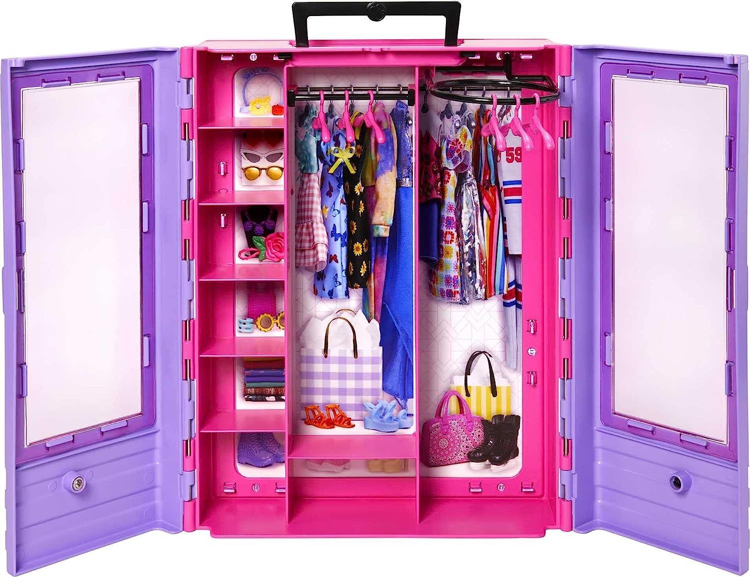  Barbie Fashionistas Ultimate Closet Portable Fashion Toy for 3  to 8 Year Olds : Toys & Games