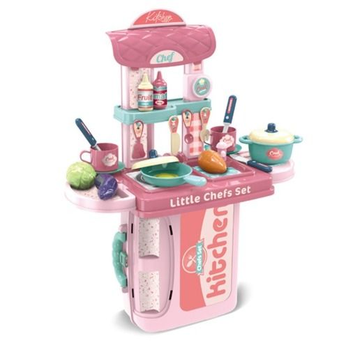 BEST SELLER Montessori Toy for Girls 3 4 5 Years Old Learning Toy Cooking Set Kitchen 3in1 Play Set Toy for Little Chefs Pink Lemon