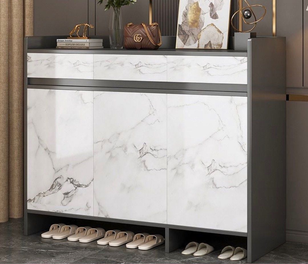 BRASSEXINC Modern Marble Shoe Cabinet, Furniture & Home Living ...