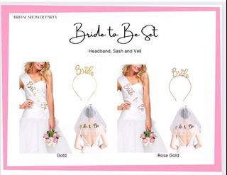 Bride to be Set (veil,sash,headband)