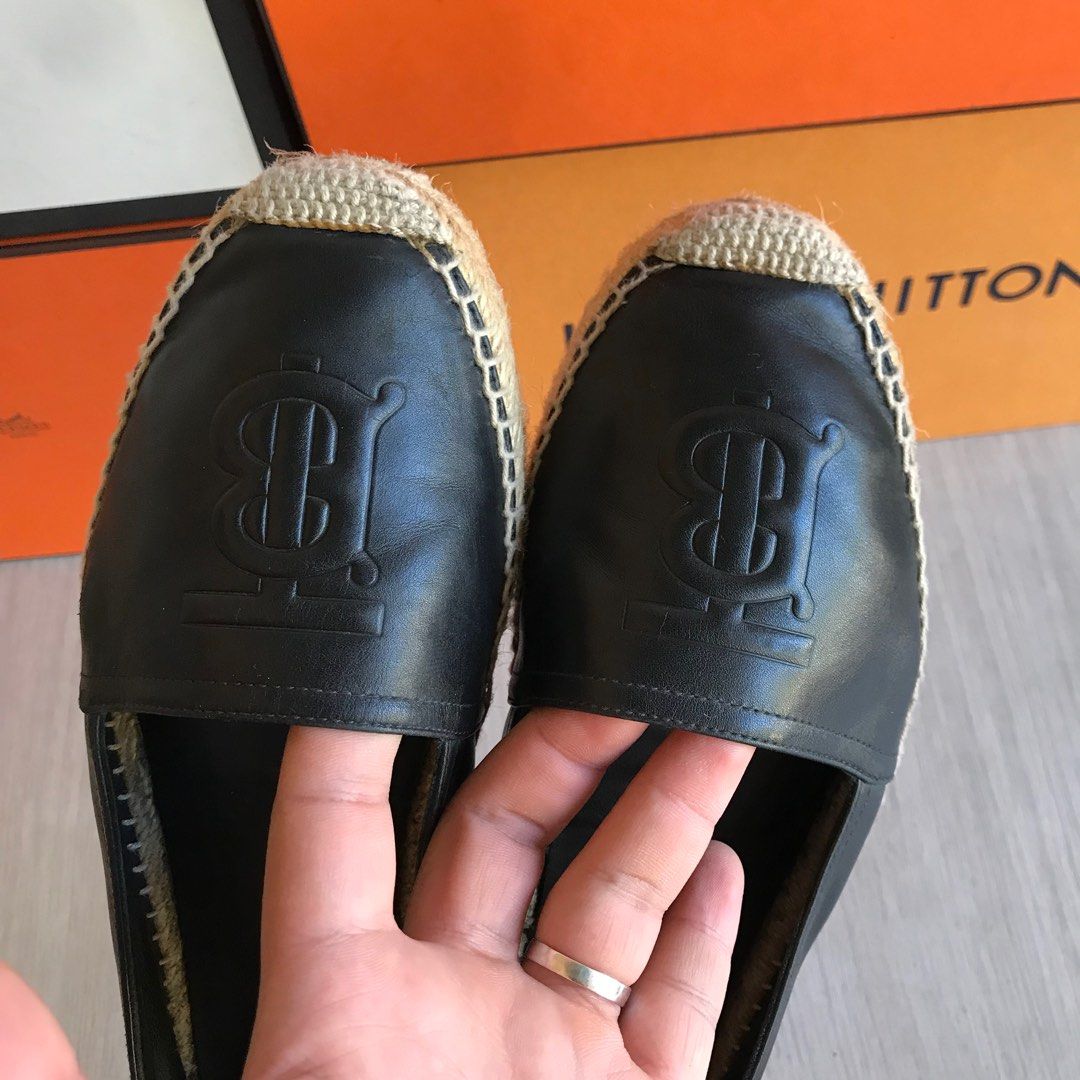 Burberry Authentic Tabitha Black Calf leather Espadrilles flat