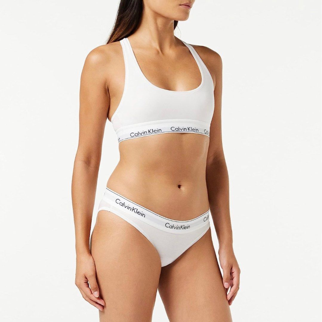 Calvin Klein Modern Lightly Lined Bralette Bra Underwear White Set