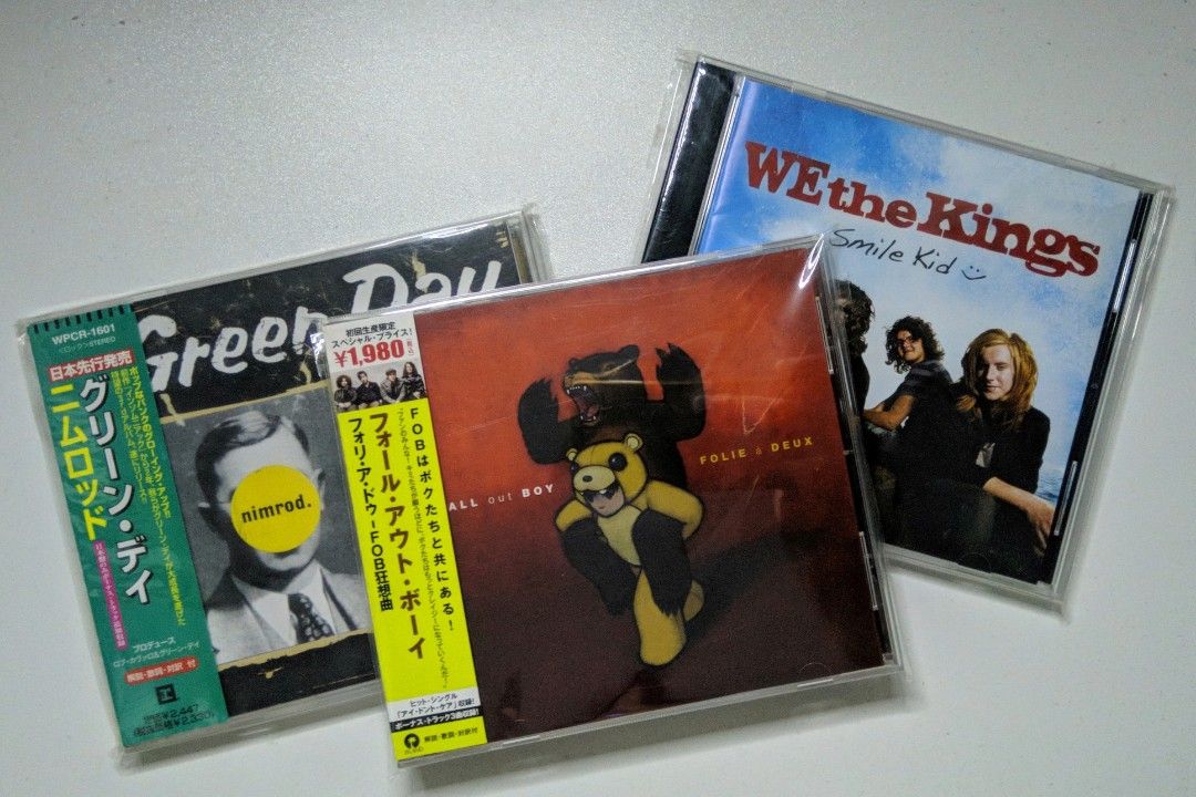 [CD] Fall Out Boy, Green Day, We the Kings (Category: CDs & DVDs) located in Makati City. Submitted by itsluisyall (Listing ID 1242434920, Image 1). Description: CDs for sale from Japan 🇯🇵 all are in near mint condition green day and fob SOLD 300 each!.