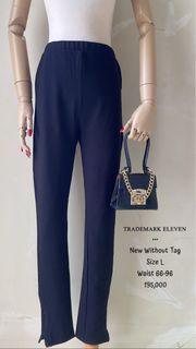celana legging panjang hitam zipper trademark eleven size L baru new jual rugi murah keren