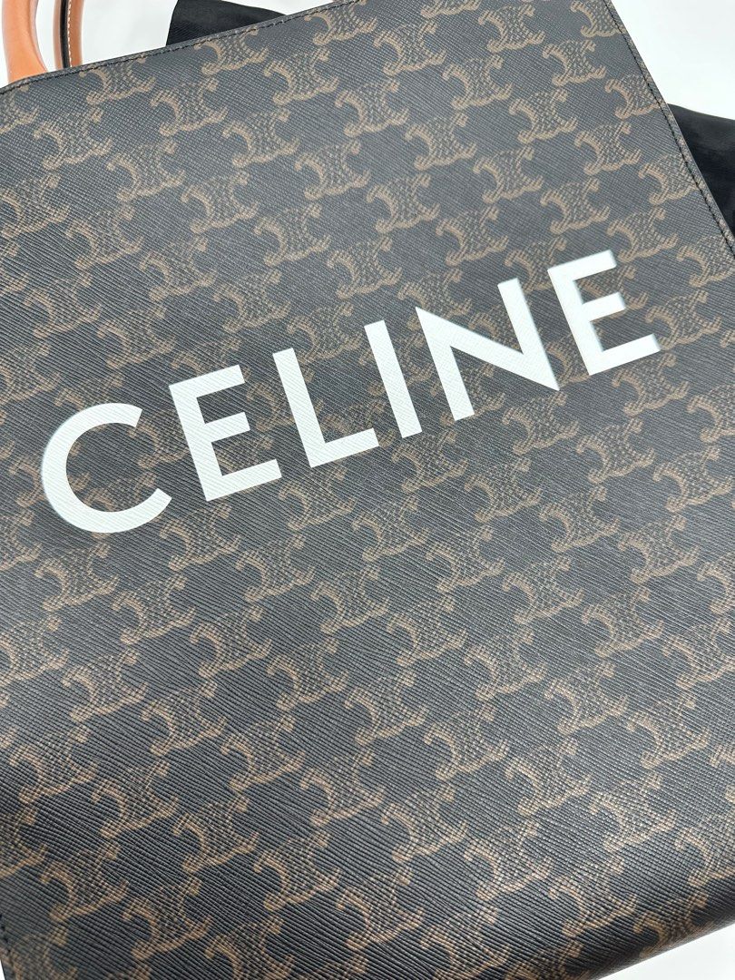 Used Auth Celine Small Vertical Cabas Tote Grained Calfskin Small