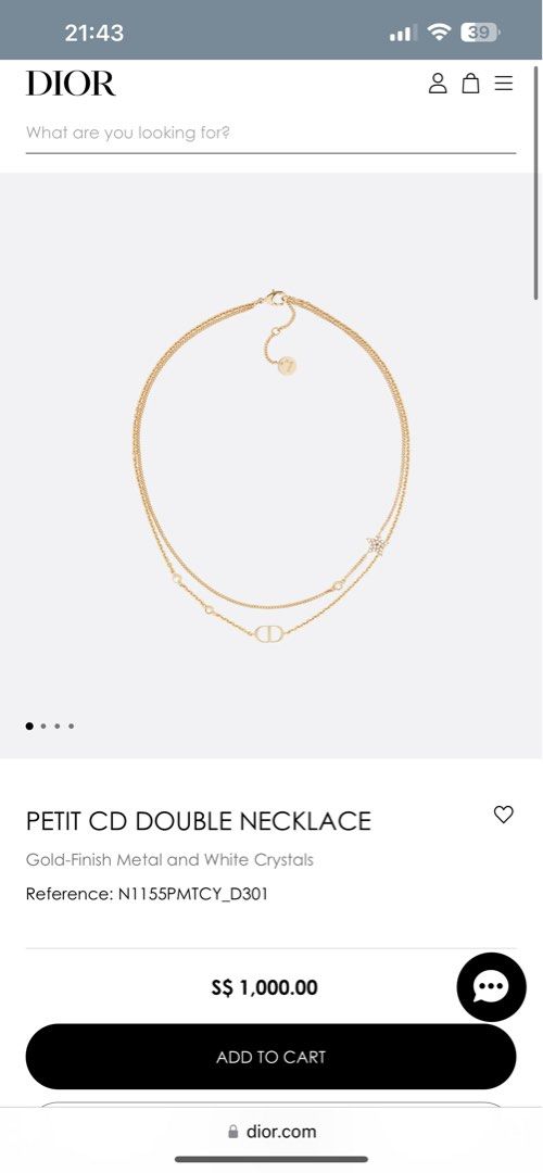 Christian Dior PETIT CD DOUBLE NECKLACE Women s Fashion Jewelry