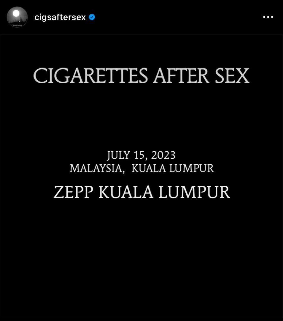 Cigarettes After Sex Day 1 X 1 Ticket Cat 1 Tickets And Vouchers Event Tickets On Carousell 
