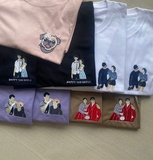 Customised Personalised Digital Illustration Embroidery Tshirt Tee