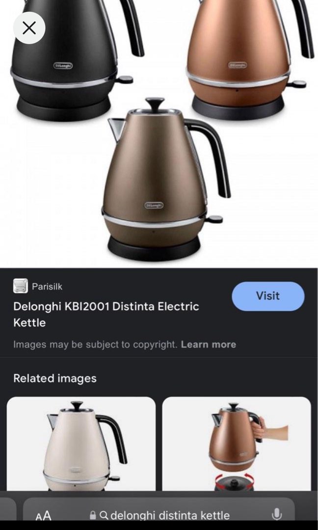 Electric kettle DeLonghi distinta kbi2001, 1,7 L kettles Tea Home