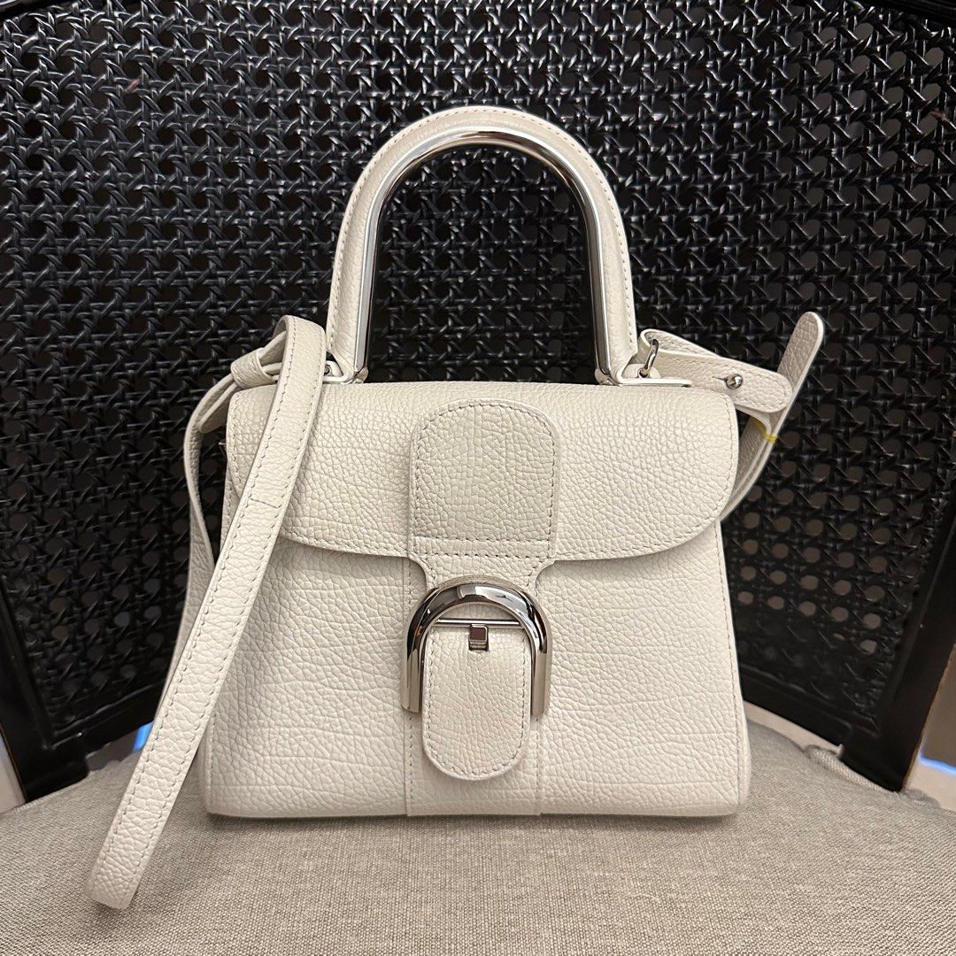 Delvaux Mini Brilliant Handbag Calfskin White With White/Silver Hardwa