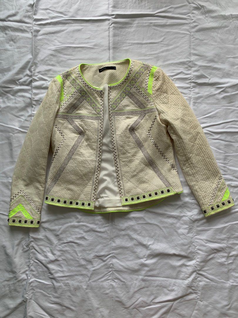 Designer Karen Millen Aztec embroidered jacket Women s Fashion