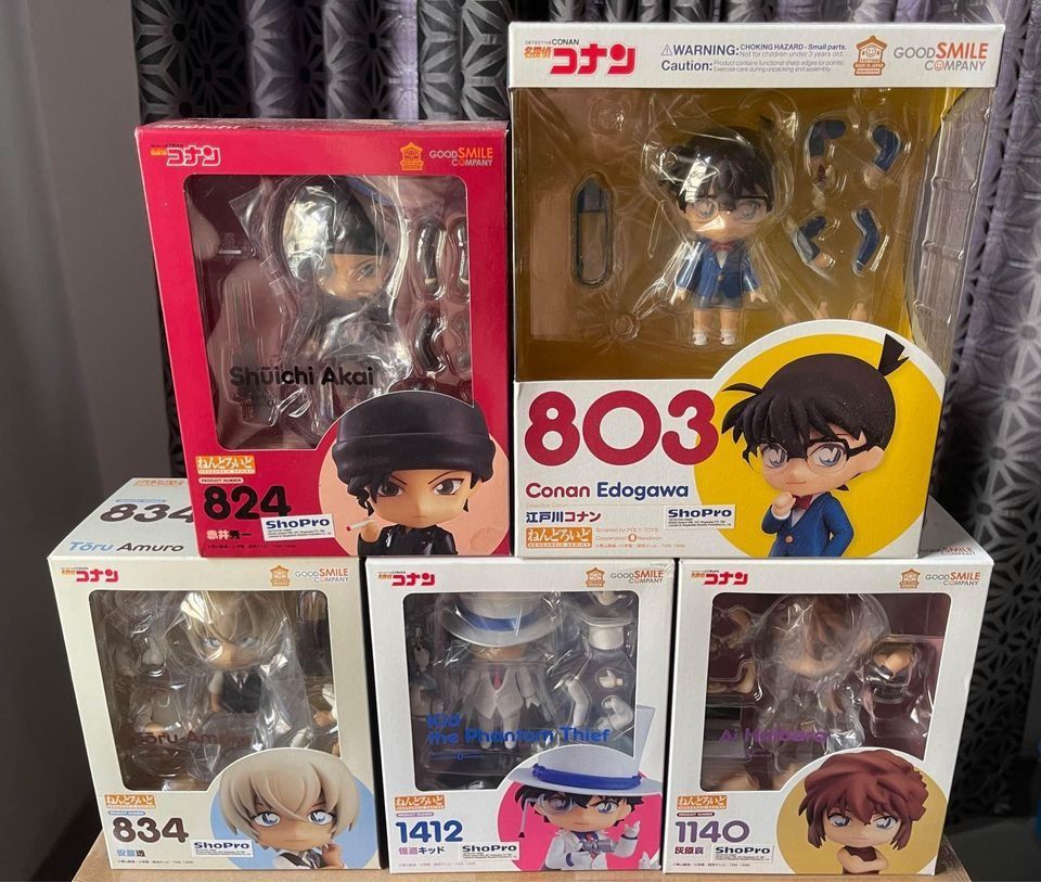 Detective Conan Nendoroids (Category: Figurines & Statues) located in Pasig City. Submitted by tjrys (Listing ID 1242399279, Image 1). Description: Detective Conan nendoroids for sale Sealed. Can send pictures upon request. ₱2,900 ❌ Kaito Kid - SOLD ❌ Conan Edogawa - SOLD ₱2,800 each Akai Shuichi Amuro Toru ❌Haibara Ai - SOLD 📍Location: Pasig Shipping fee shouldered by buyer MOP: Gcash / BPI / BDO PM if interested! ☺️.