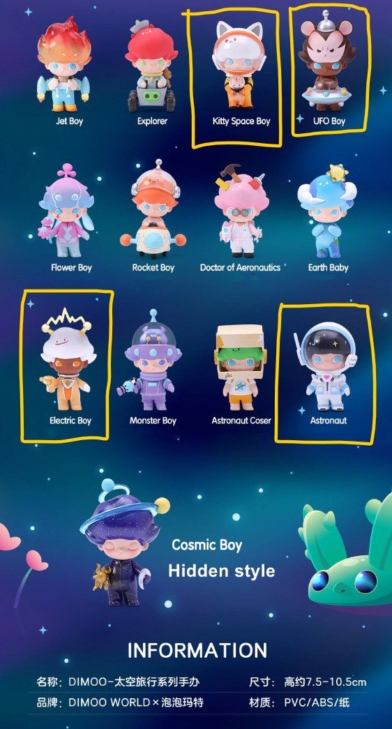 Dimoo Space Travel (Electric boy, UFO boy, Astronaut), Hobbies & Toys ...