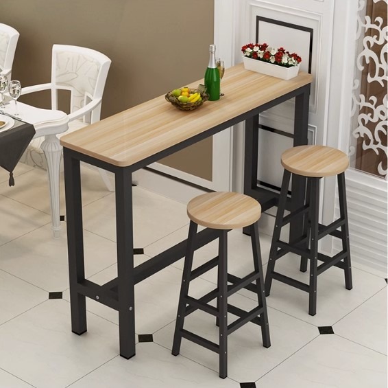 Dining Bar Table + 2 Chairs set (120x40cm slim, narrow, small table set
