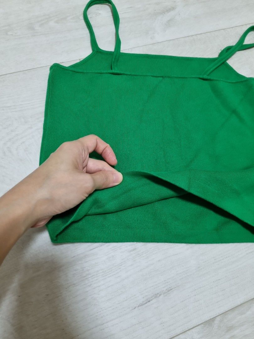 Women Emerald Green & White Floral Collar Crop Top main image 0