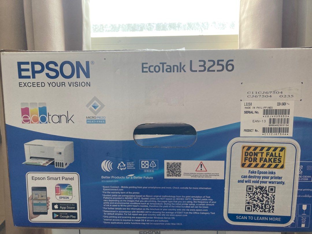 EPSON L3256 printer with scanner and wifi, Computers & Tech, Printers ...