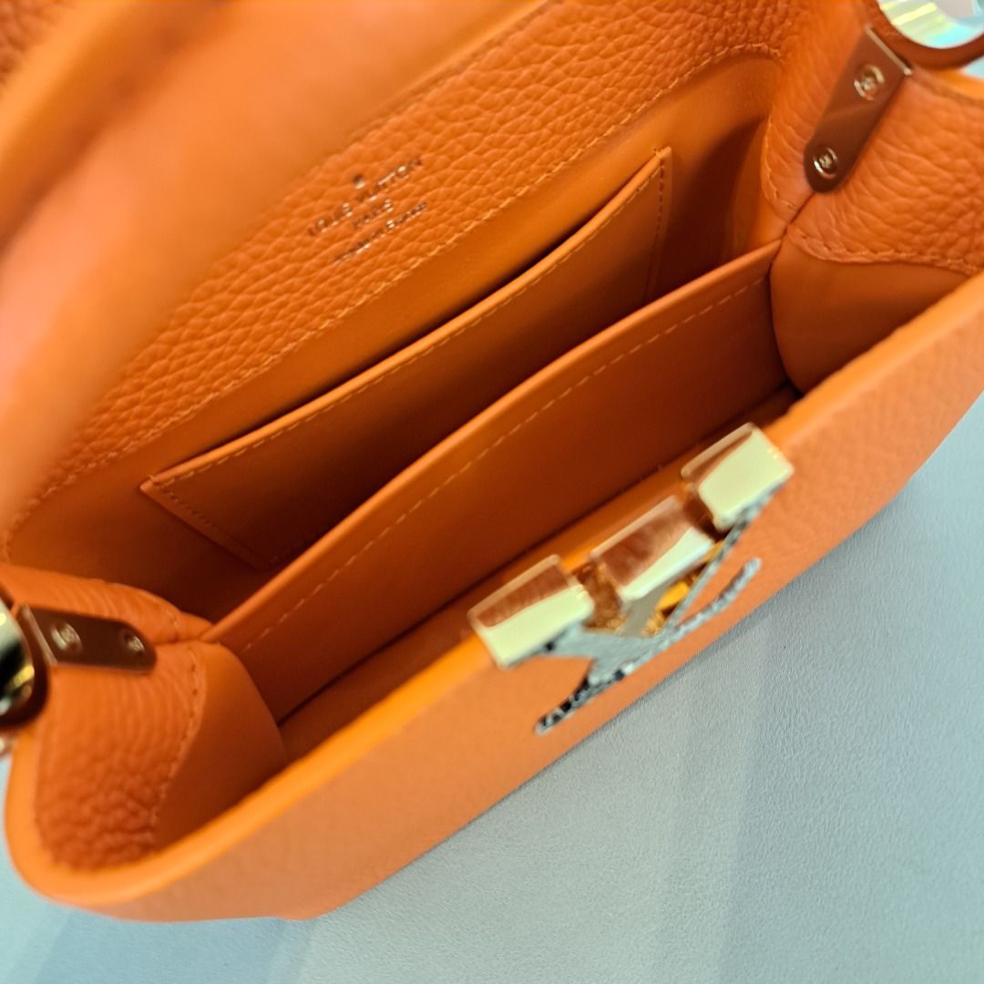 (exotic) louis vuitton n81210 capucines mini topaz imperiale phyton