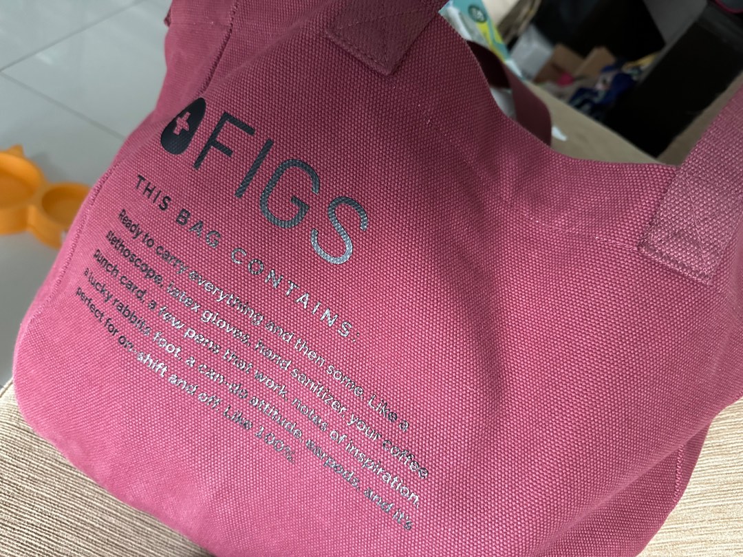 Figs dark cherry tote bag on Carousell