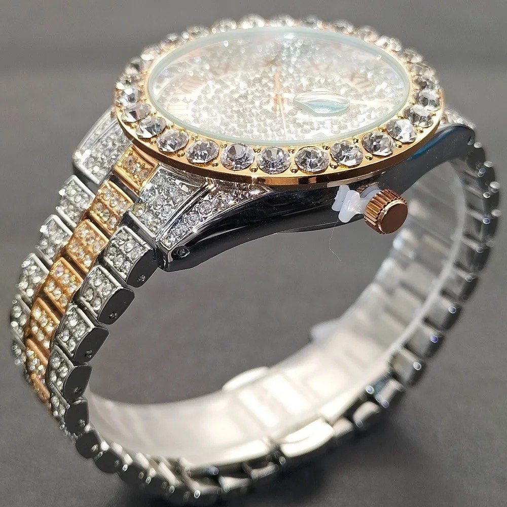Gold iced rolex online