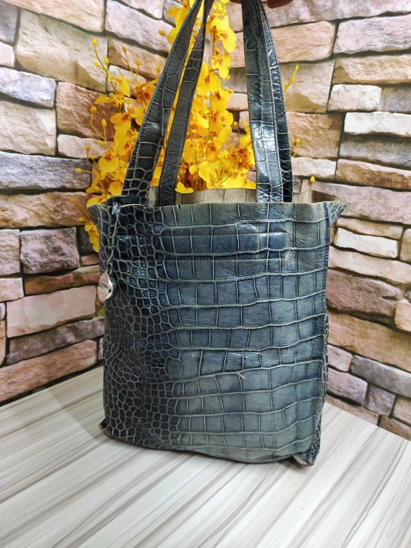 Orginal FURLA Tote Bag in Crocodile Leather 