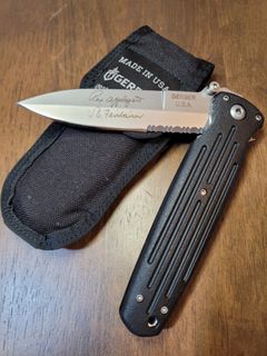 Gerber Applegate-Fairbairn Combat Folder Blasted 420HC Black GFN Liner Lock Knife