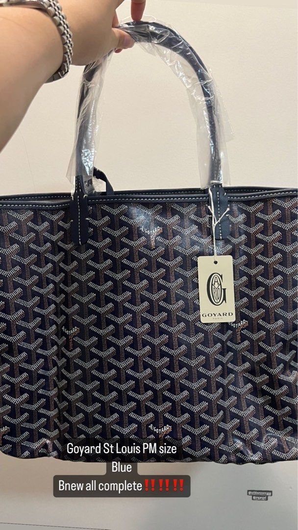 Goyard St Louis PM size Blue, Luxury, Bags & Wallets on Carousell