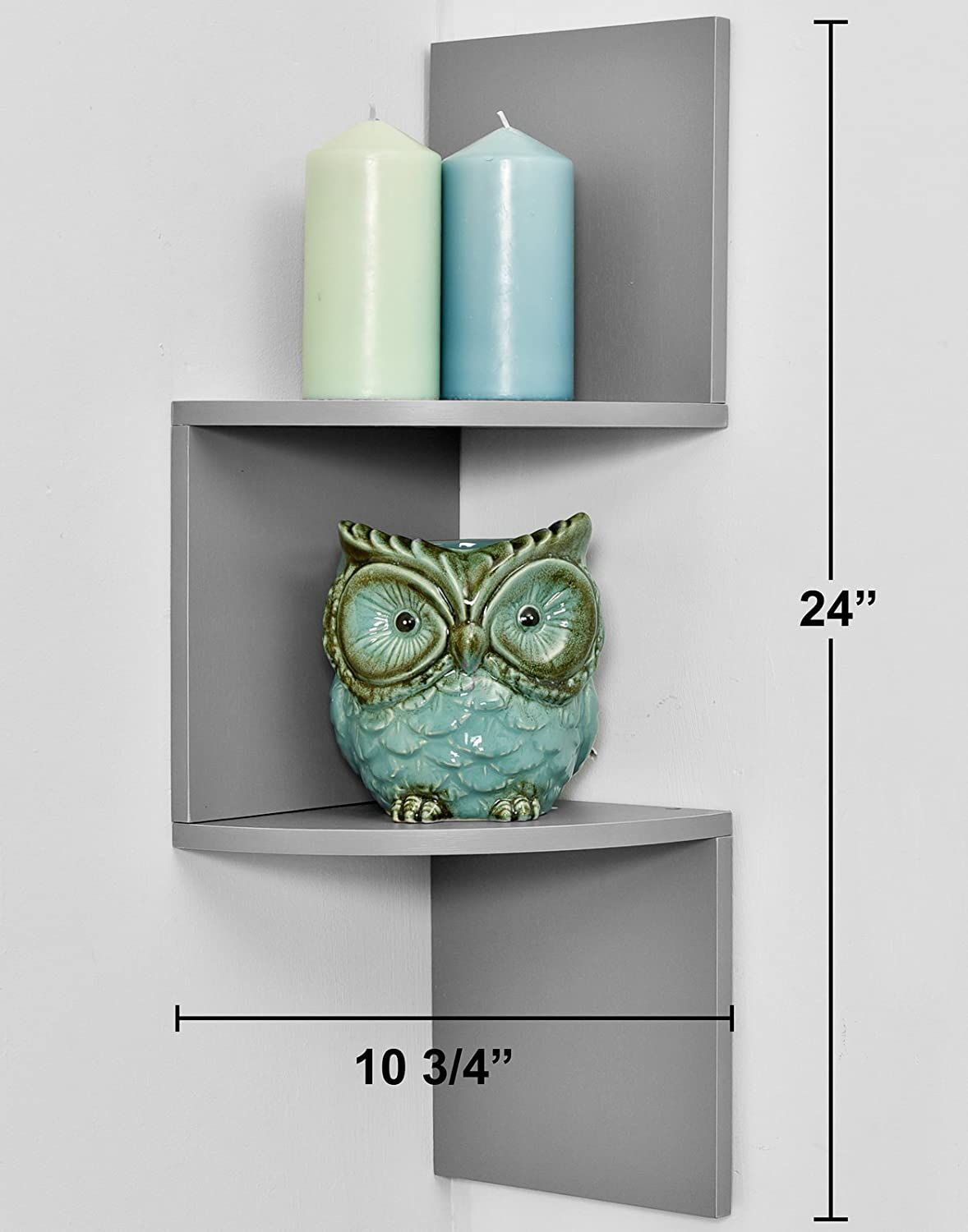 Greenco Zigzag 2 Tier Corner Floating Shelves, Gray Finish. (Grey),  Furniture & Home Living, Furniture, Other Home Furniture On Carousell
