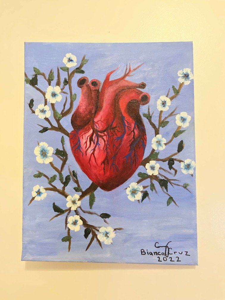 Heart Flower Painting (Category: Art & Prints) located in Makati City. Submitted by sellerteller123 (Listing ID 1242465828, Image 2). Description: An old painting of mine! 500 for sale!.