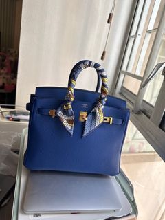 Hermes H041344 Birkin 25 Gris Etain / CC8F Taurillon Clemence Tote Bag GHW