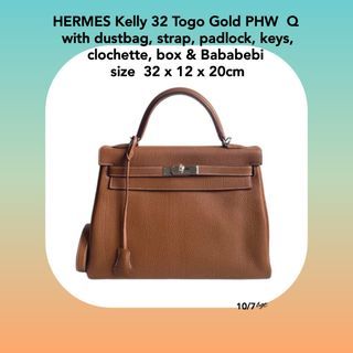 Preloved Vintage HERMES Kelly 28 Malachite TOGO Gold hw #Q (Full set copy  rec)