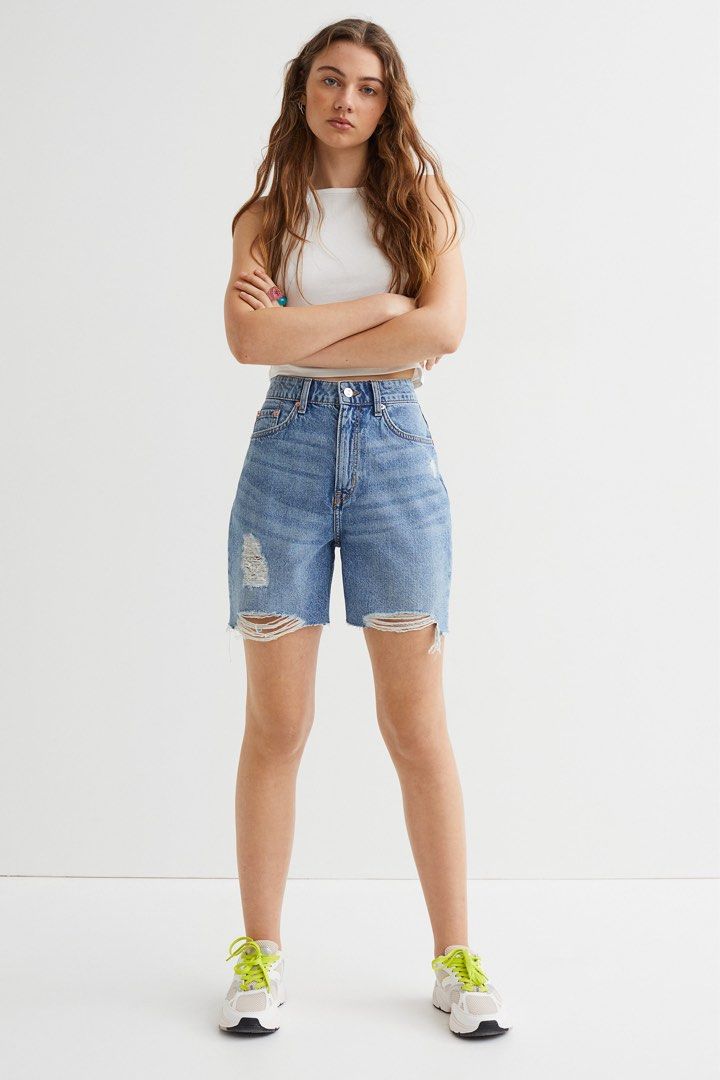 H M highwaist bermuda shorts Women s Fashion Bottoms Shorts on Carousell