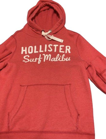 Red hollister clearance hoodie mens