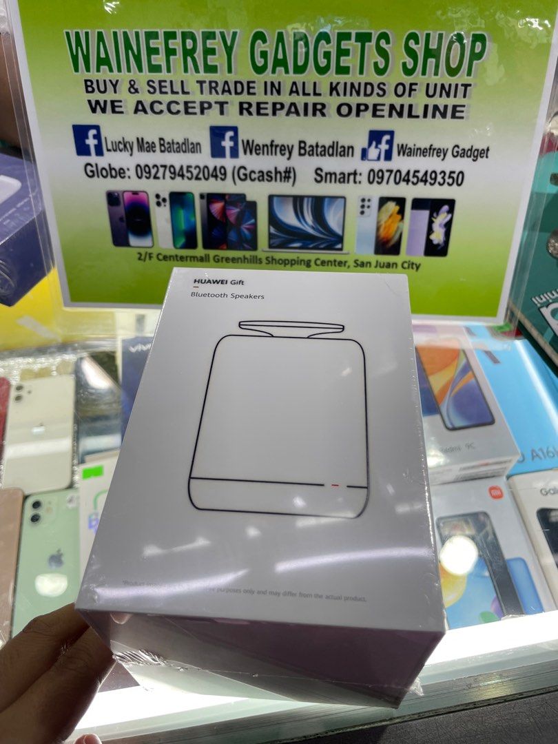 HUAWEI BLUETOOTH SPEAKER (Category: Soundbars, Speakers & Amplifiers) located in San Juan City. Submitted by wainefreygadgetshop (Listing ID 1242516398, Image 2). Description: HUAWEI BLUETOOTH SPEAKER *ORIGINAL SOBRANG LINAW NANG TUNOG WALANG BASAG NA TULAD NANG TUNOG LATA!! For bulk orders 850 nalang for 5pcs minimum order We Accept cod w/in Metro Manila Only. We accept via Lalamove Payment First Policy upon pick-up. We Ship Nationwide via LBC C