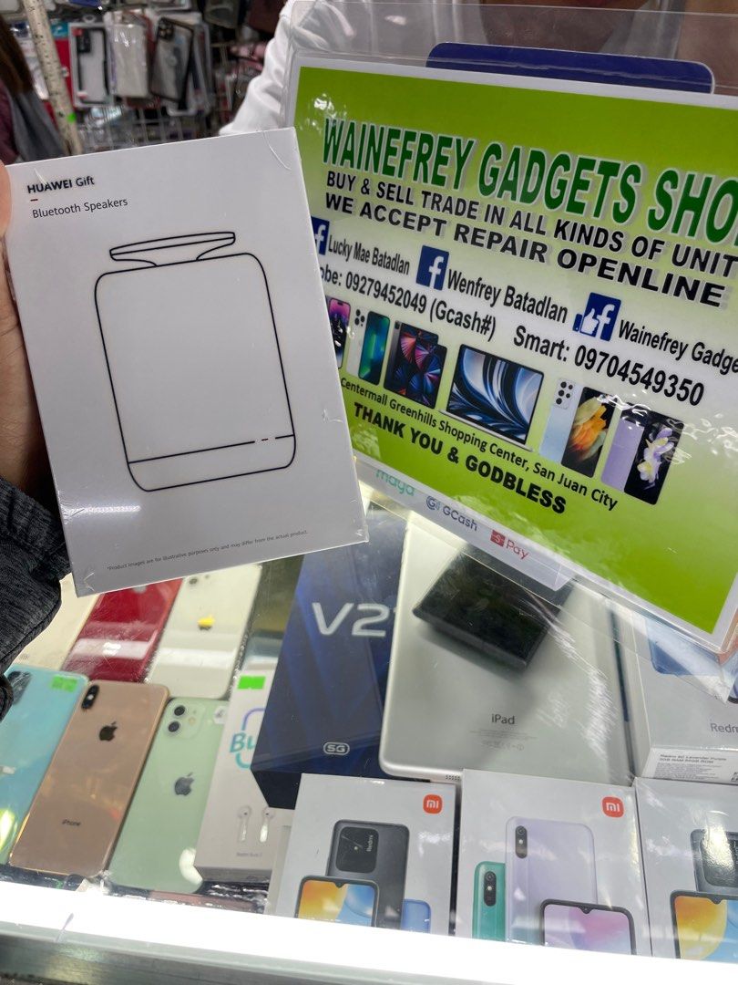 HUAWEI BLUETOOTH SPEAKER (Category: Soundbars, Speakers & Amplifiers) located in San Juan City. Submitted by wainefreygadgetshop (Listing ID 1242516398, Image 1). Description: HUAWEI BLUETOOTH SPEAKER *ORIGINAL SOBRANG LINAW NANG TUNOG WALANG BASAG NA TULAD NANG TUNOG LATA!! For bulk orders 850 nalang for 5pcs minimum order We Accept cod w/in Metro Manila Only. We accept via Lalamove Payment First Policy upon pick-up. We Ship Nationwide via LBC C
