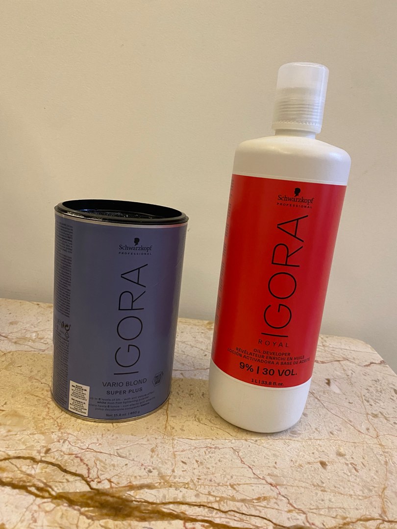 igora schwarzkopf bleach and developer, Beauty & Personal Care, Hair on