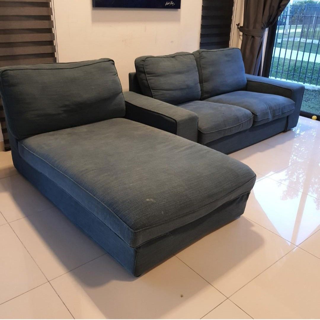 IKEA KIVIK 3 SEATER CHAISE LOUNGE Furniture Home Living