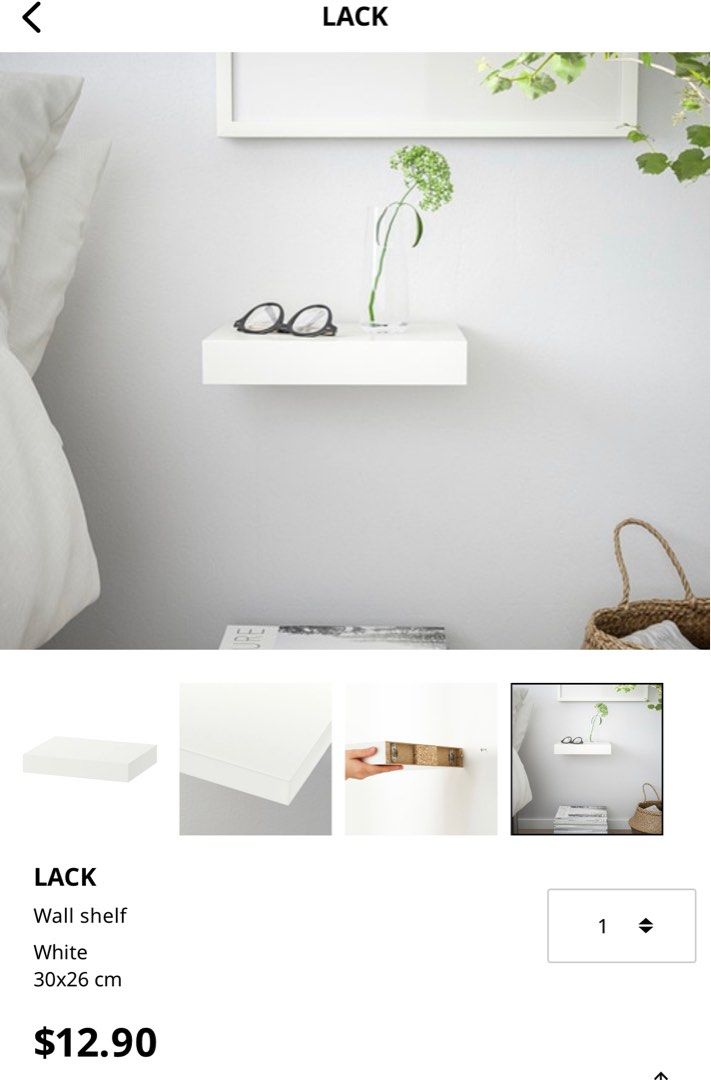 IKEA LACK Wall Shelf (white), Furniture & Home Living, Furniture