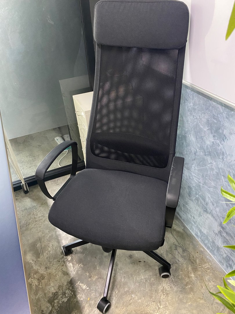 IKEA MARKUS Chair Dark Grey, Furniture & Home Living, Furniture