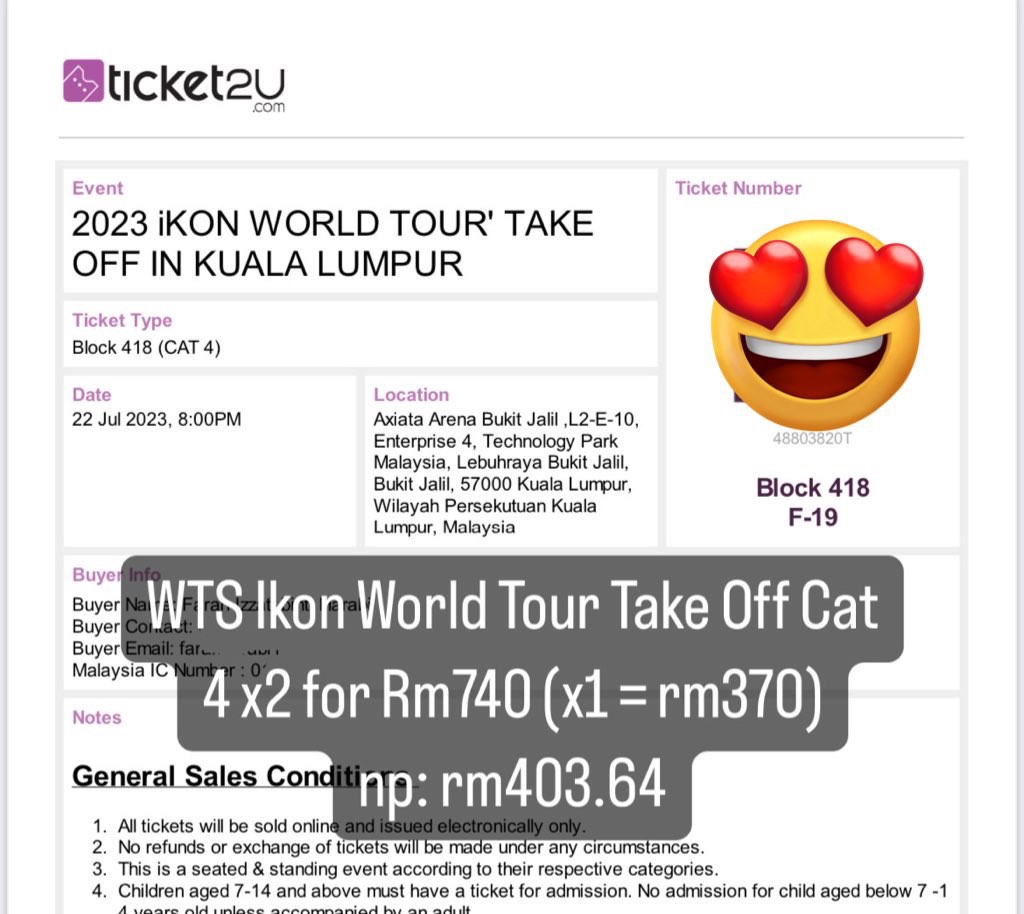 WTS IKON WORLD TOUR TAKE OFF IN KL, Tickets & Vouchers, Event Tickets