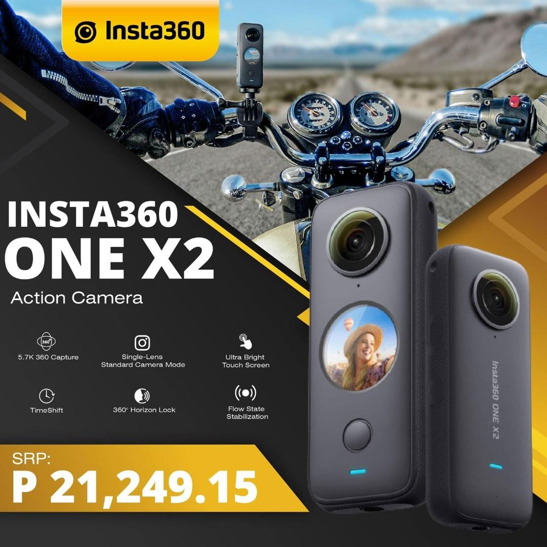 Insta360 ONE X2 Action Camera (Category: Cameras) located in Pasig City. Submitted by otcer.philippines (Listing ID 1242367456, Image 1). Description: Immerse in the world of advanced videography with the Insta360 ONE X2 Action Camera. Enjoy 360° or standard shooting modes with 5.7K resolution for lifelike videos. Grab yours for Php 21,249.00 at www.otcer.ph. #Insta360ONEX2 #LifeInMotion #OtcerPH.