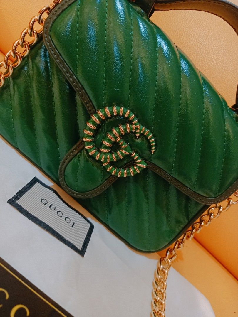 Japan Preloved Gucci Marmont Top Handle (Category: Luxury Bags & Wallets) located in Cebu City. Submitted by day.98 (Listing ID 1242531332, Image 2). Description: selected from japan surplus genuine leather coded small size no flaws at all with dust bag.