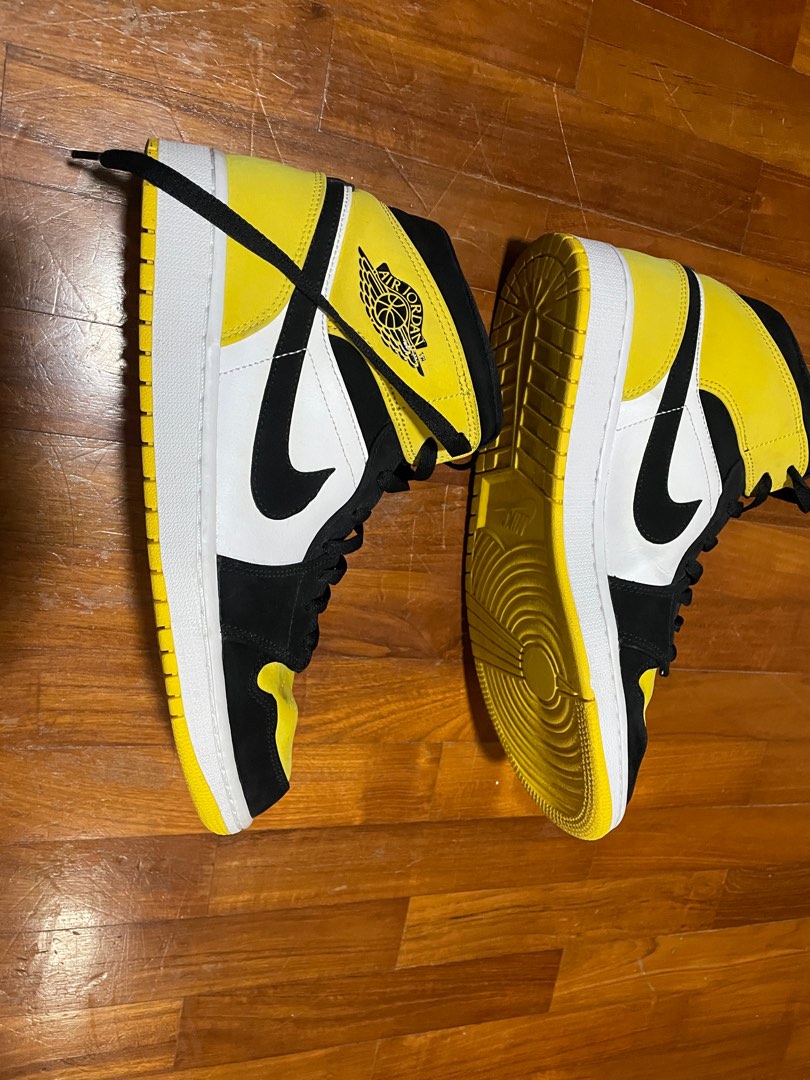 Air jordan 1 mid se yellow toe hot sale