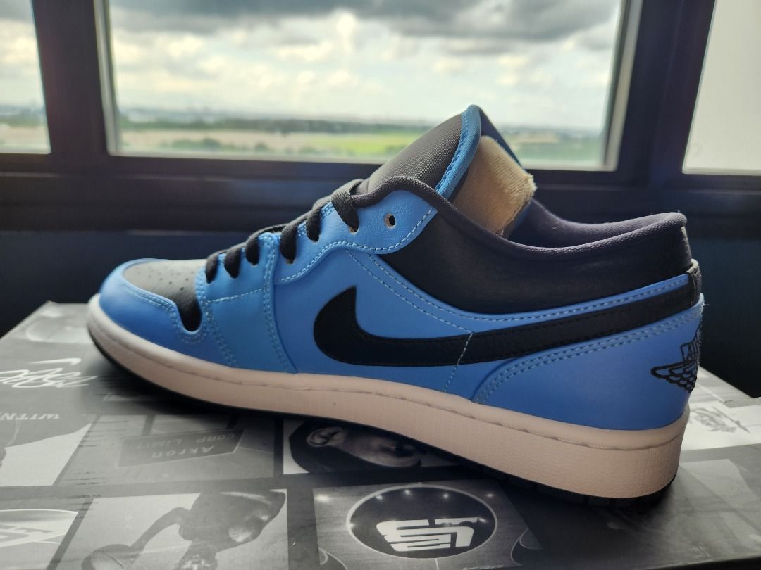 Air jordan 1 low blue black sale