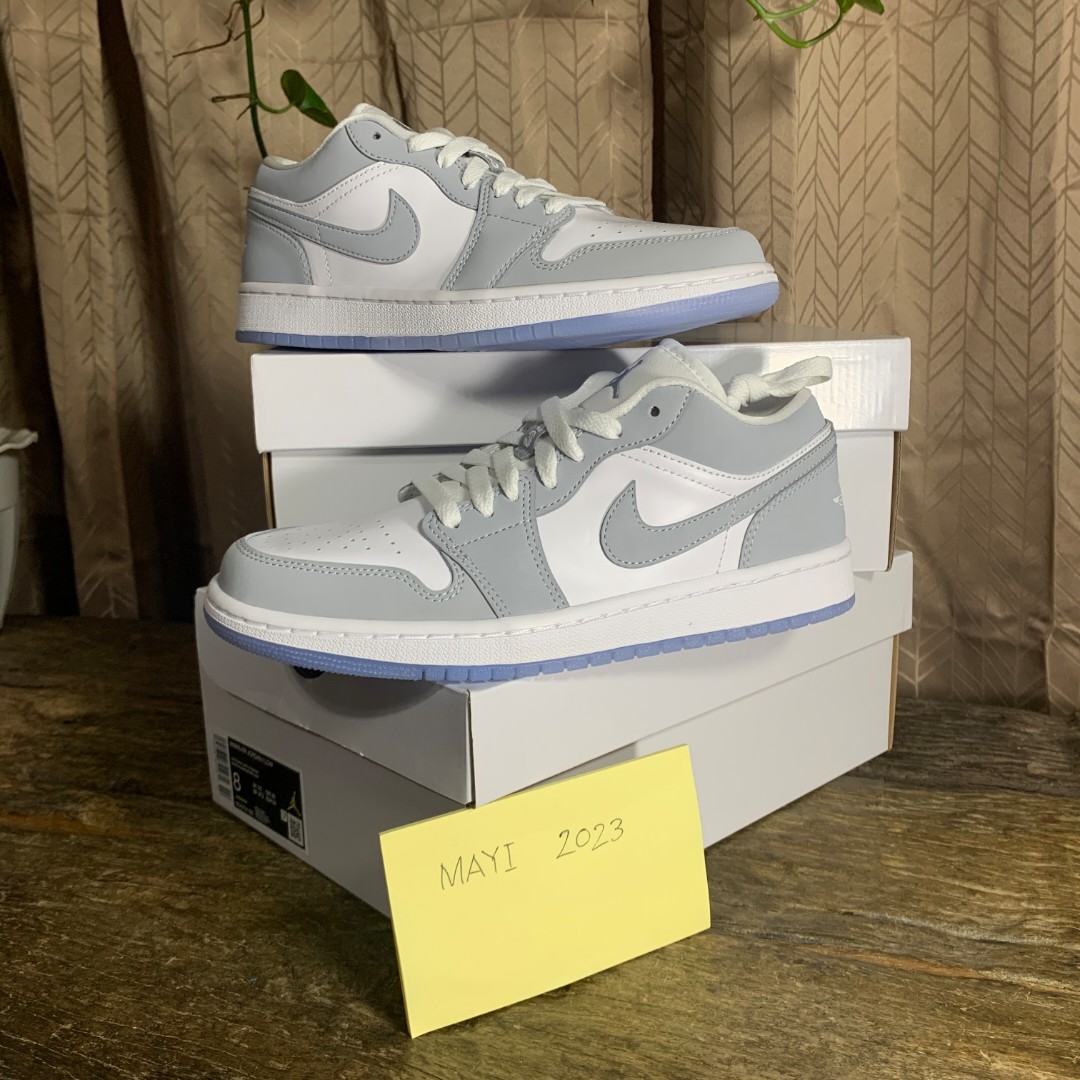 Jordan 1 Low Wolf Grey Icy Sole on Carousell