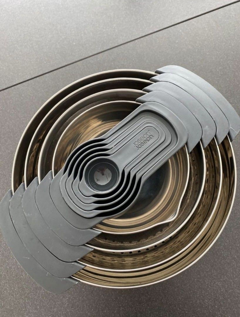 Joseph Joseph stainless steel mixing bowl set, Furniture & Home Living